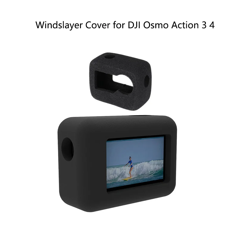 for DJI Osmo Action 3 4 Windslayer Cover Video Recording Muffler Windproof Case Wind Noise Reduction Sponge Foam Accessories