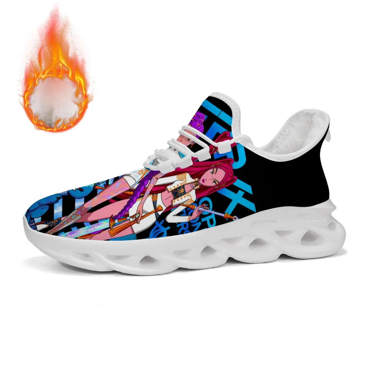 

Winter Fashion Sneakers Anime Girl Print Fleece Lined Sports Shoes Casual Shoes Comfortable plus Size for Men And Women