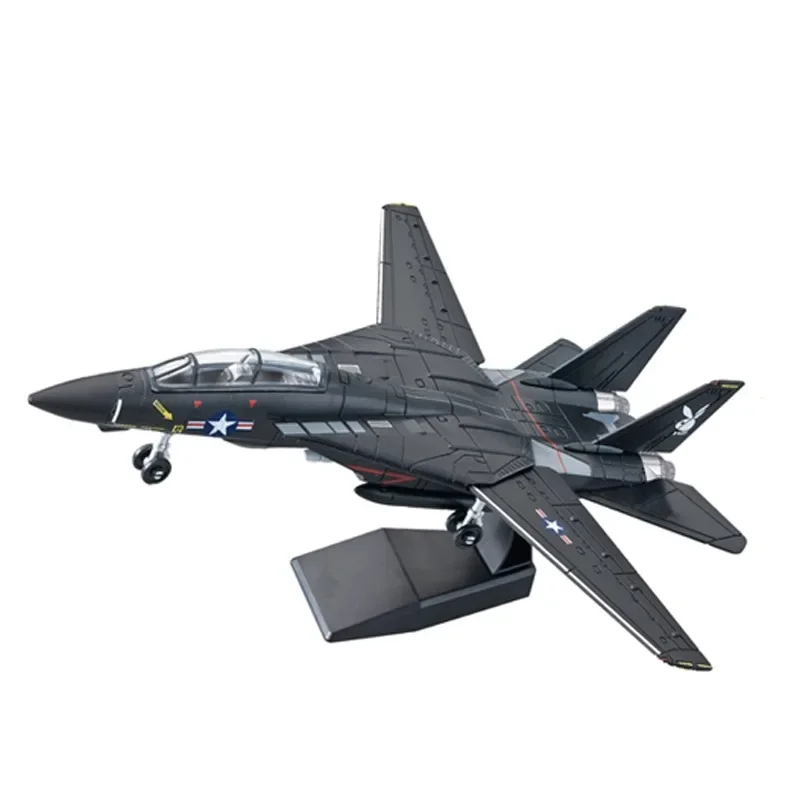 1/72 Scale Classic Black F-14 Tomcat Multi-Role Fighter Building Blocks Glue Free Pre-colored Aircraft Model Toys For Xmas Gifts