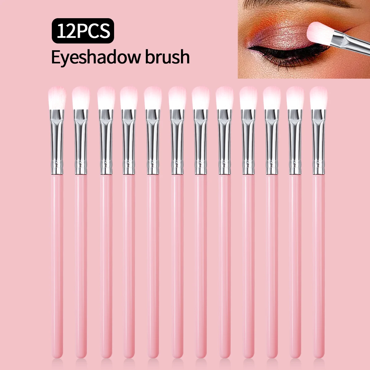 12 ชิ้นสีชมพูเงิน Ultra - บาง Lip Line คอนซีลเลอร์คิ้วแปรงรายละเอียดคอนซีลเลอร์เครื่องมือแต่งหน้า Lip Brow Contour แปรงสาย