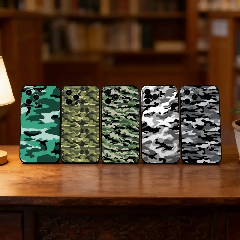 

Camouflage Phone Case Silicone Soft For IPhone 17 16 15 14 13 12 11 X XR Plus Pro Max Plus