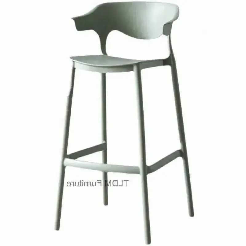 Stackable Bar High Nordic Modern Home Minimalist Stools Creative Plastic Bar Designer Chairs Furniture Cafe Backrest Bar Chairs