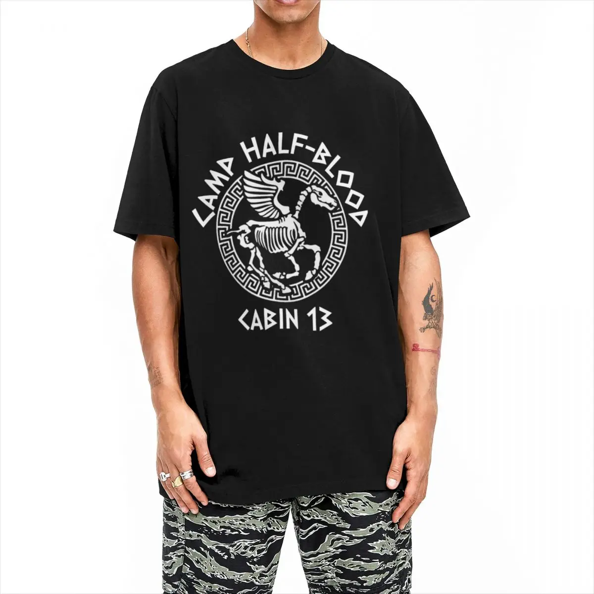 Kawaii Cabin 13 Camp Half-Blood T Shirt Men Round Neck Short Sleeve Tops Cotton Summer Tops