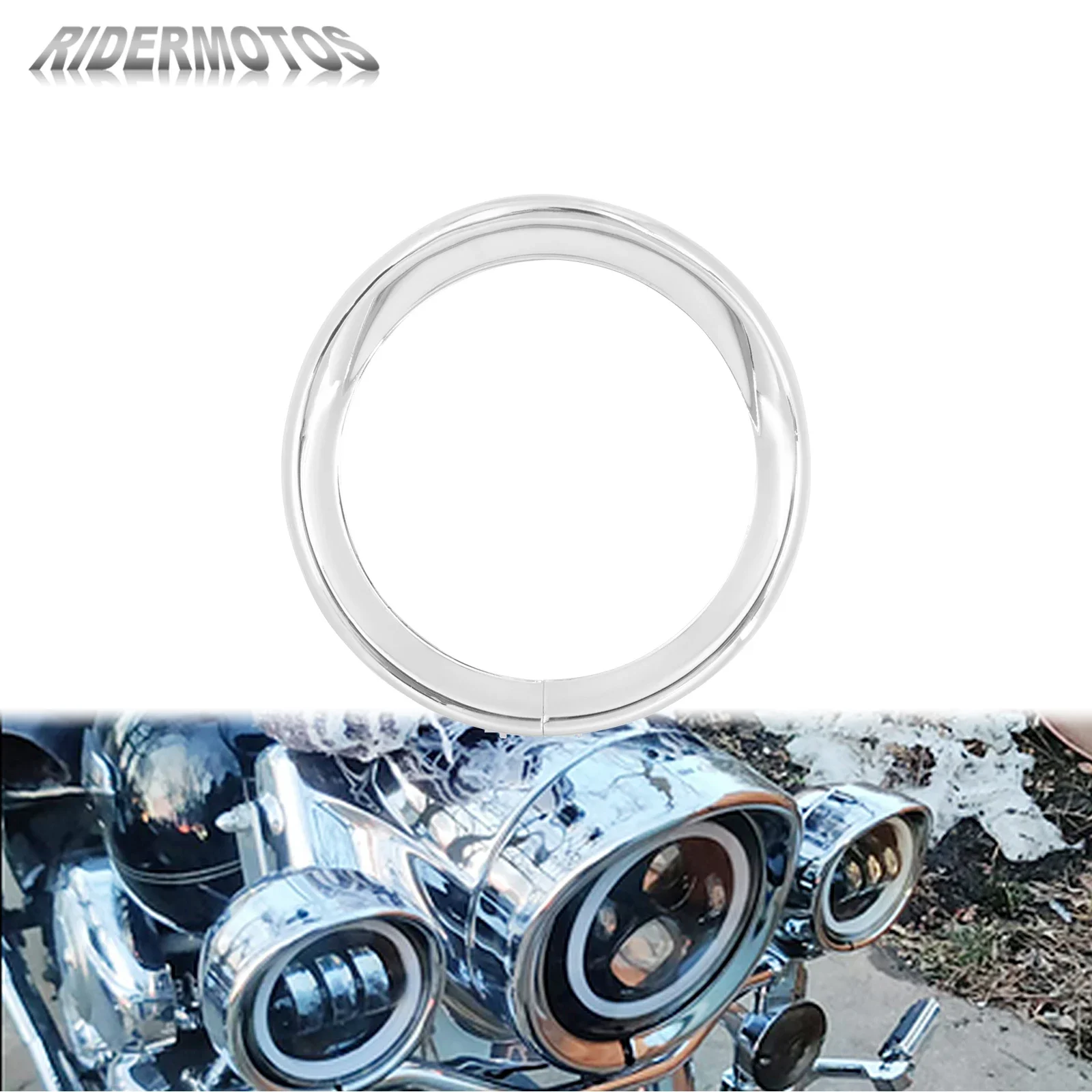 

Motorcycle 7" Visor Style Headlight Trim Ring Headlamp Bezel Cover Chrome For Harley FL Softail 86-17 FLD Touring Electra Glide