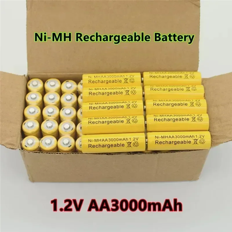 100% Original 1.2V 3000mAh NI MH AA Pre-Charged Rechargeable Batteries NI-MH Rechargeable AA Battery for Toys Camera Microphone