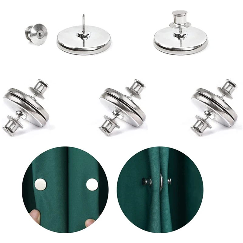 New Magnetic Curtain Closed Button Nail Free Detachable Window Curtain Close Magnet Buckle Home Drapery Magnet Holdback Buttons