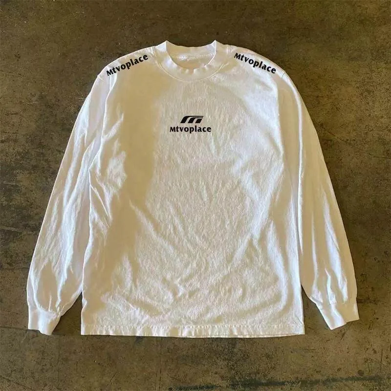 Heavyweight 310g Pure Cotton Long Sleeve T-Shirt American Retro Oversize Streetwear Versatile Comfortable Casual round Neck Top