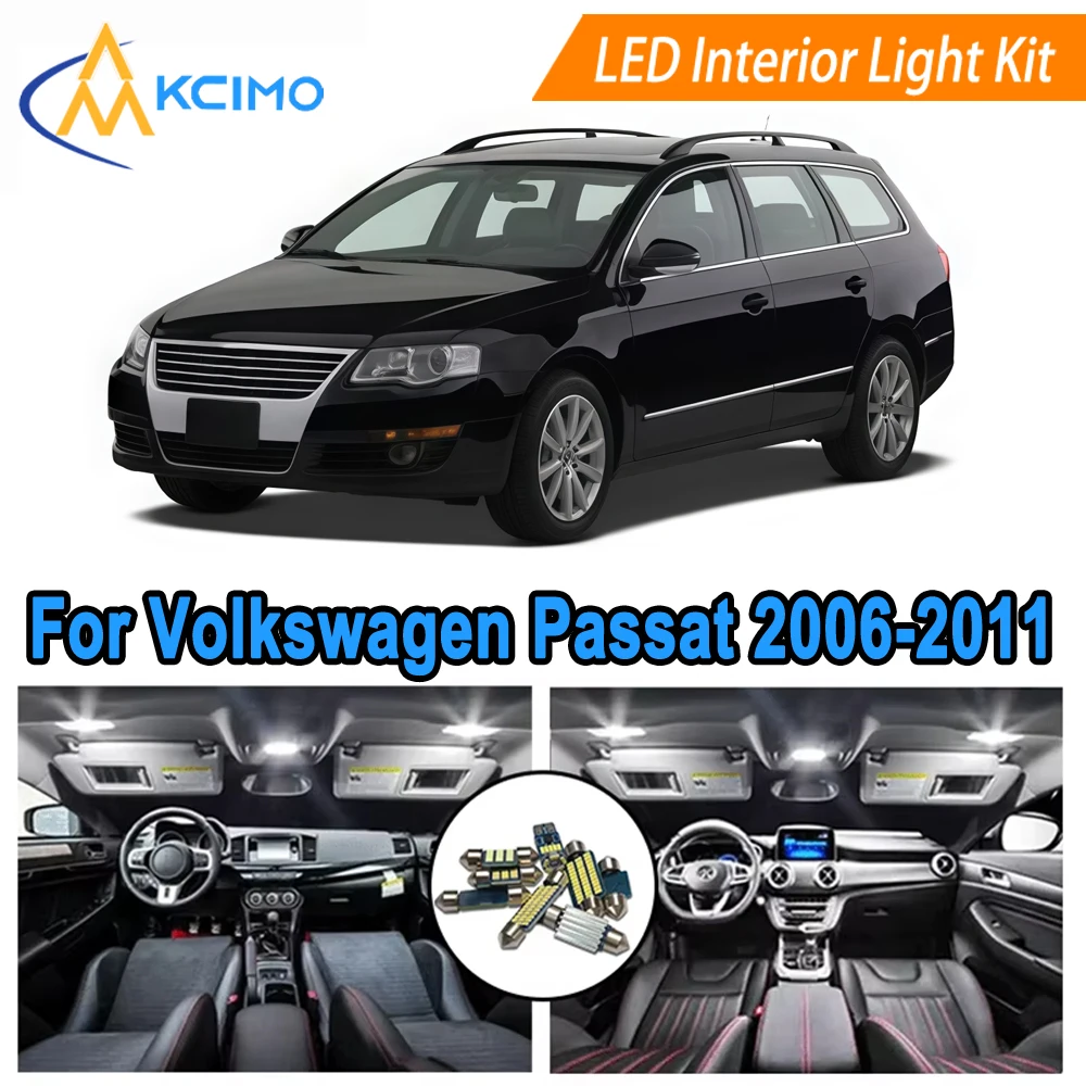 

LED Interior Lights For Volkswagen Passat B6 Variant 2006-2011 Dome Map Door Lights Bright 6000K White/Blue Plug and Play