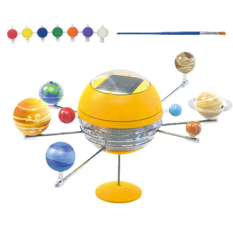 Planetary Model Solar System Planetary Model Toys For Kids 8 Planets STEM Model DIY Painted Home Decoration Model Mechanical