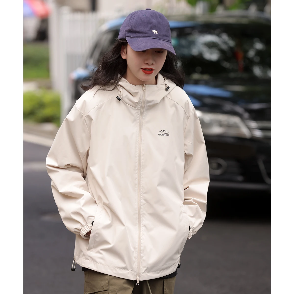 

Японская уличная куртка для альпинизма, мужская повседневная свободная водонепроницаемая рабочая куртка, модная куртка с капюшоном на молнии, удлиненная.