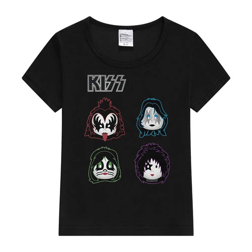 Kiss Band Solo Cute design for kids Baby T-Shirt Children\'s Wear Cartoon Tees Clothing Summer T-shirt Korean Style Loose Tops