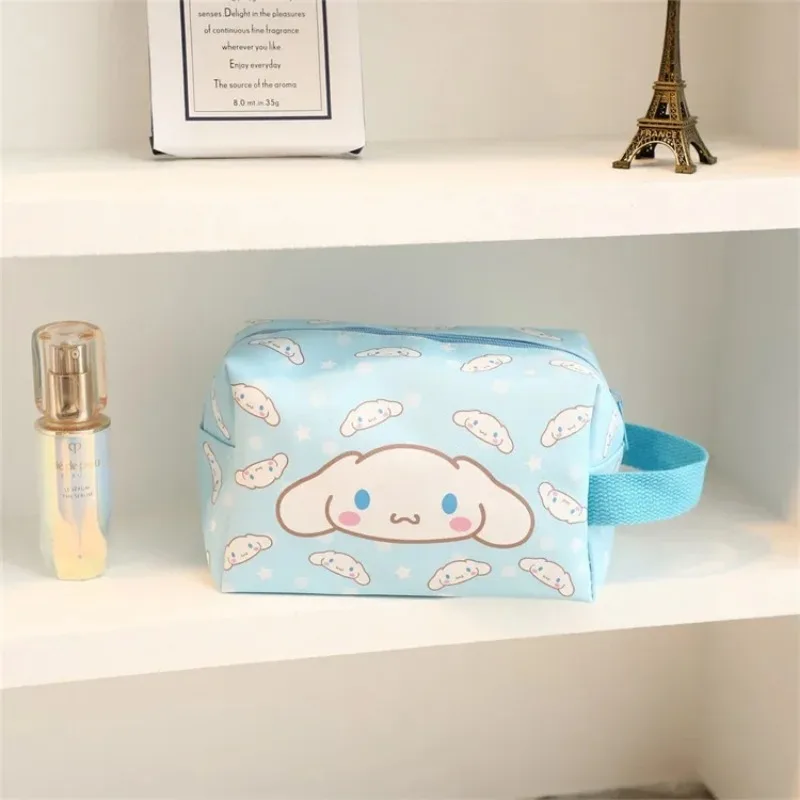 Sanrio Keroppi Hello Kitty Kuromi Cosmetic Bag Cute Cartoon Kawaii Pencil Case Portable Girly Heart High Capacity Storage Bag