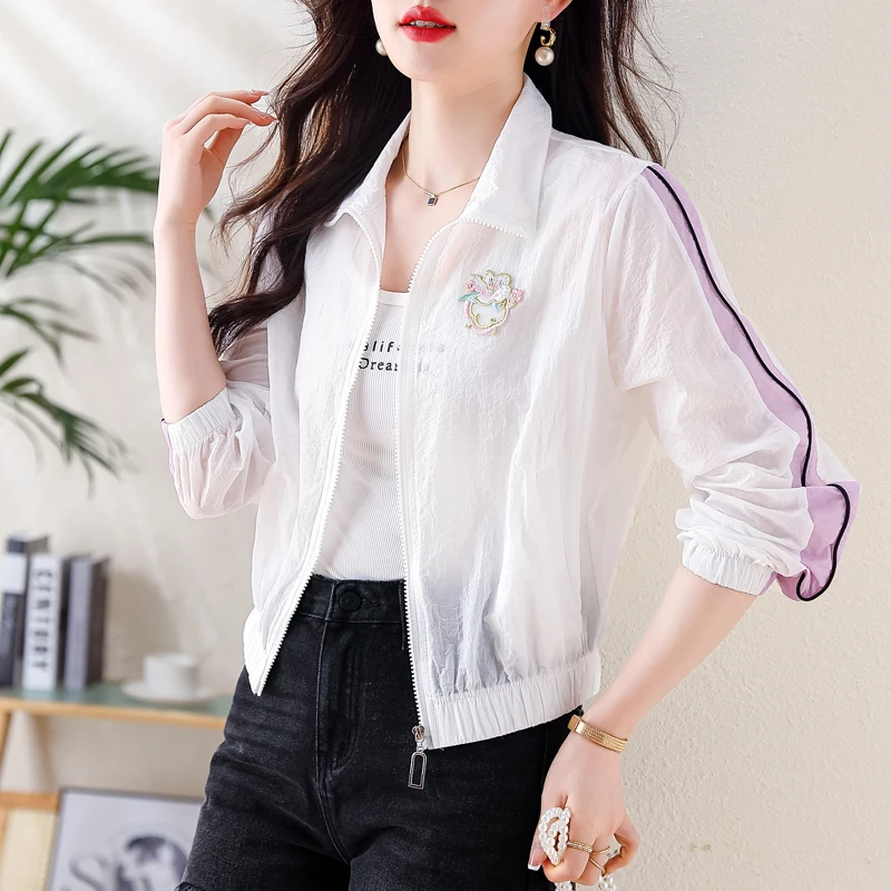 

2024 Summer New Product Thin Coat Women's Antique Embroidery Cool and Breathable Leisure Small Short Sun Protection Clothing