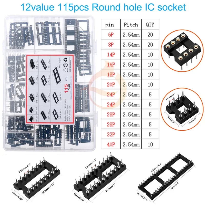 DIP SMD IC Integrated Circuit Chip Assortment Kit 74HCXX 74LSXX CD4000 CD4500 Common CMOS Logic IC Sockets set DIY Mix Pack