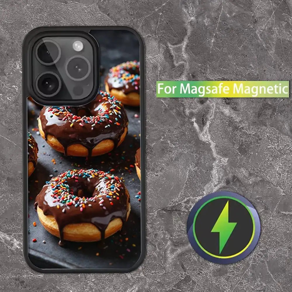 Casing Ponsel Donat Lezat Untuk iPhone 17,16,15,14,13,12,11,Pro,Max,Plus,Mini,SE4,E Pengisian Daya Nirkabel Magnetik Magsafe