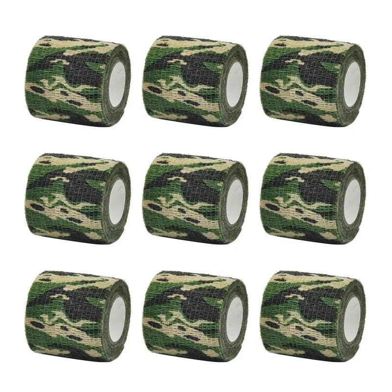 6Pcs army Camouflage Elastic Wrap Tape Self Adhesive Sports Protector Ankle Knee Finger Arm Bandage
