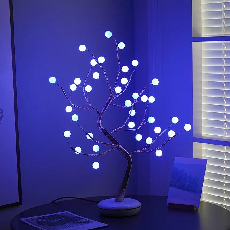 Led Fairy Light 16 Color Pearl Tree Nightlight Home Bedside Wedding Christmas Decor Remote Festoon Lamp Girl Bedroom Night Light