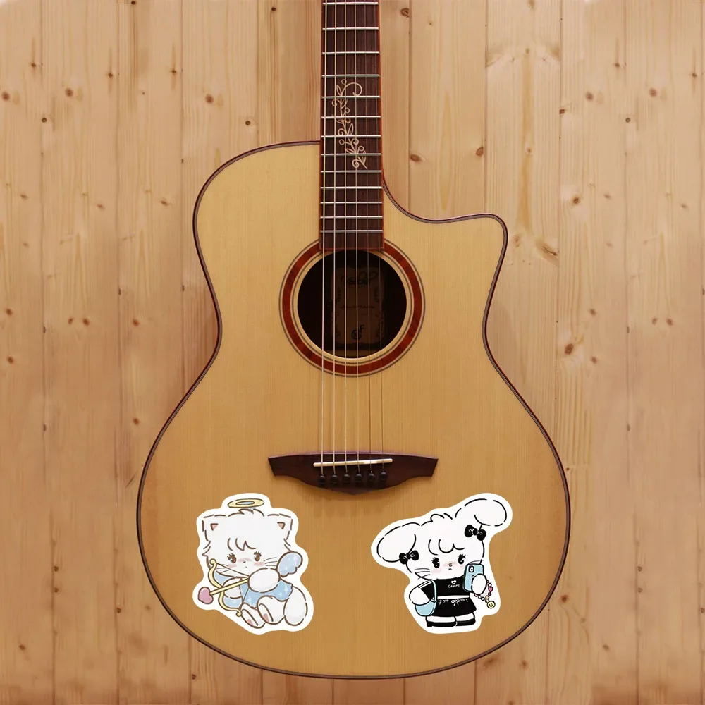 50 pçs dos desenhos animados gatinho imagem graffiti adesivo decorativo livro guitarra skate adesivo à prova dwaterproof água kawaii adesivos