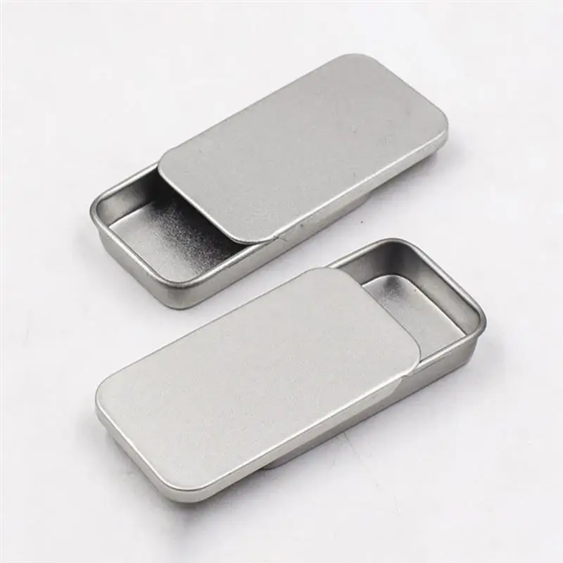 20 Pcs Tinplate Push-Pull Box Sliding Lid Tinplate Box Metal Storage Organizer Candy Boxes Lip Balm Containers Tins With Lids