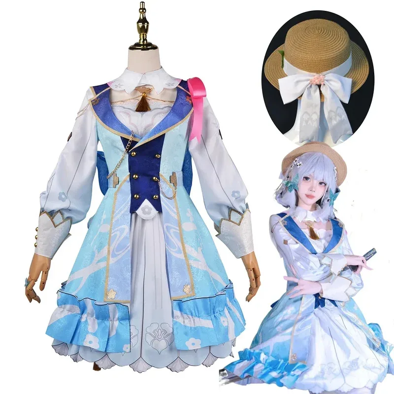 

Kamisato Ayaka Cosplay Game Genshinimpact Springbloom Missive Ayaka Skin Costume Game Cosplay Halloween Costume