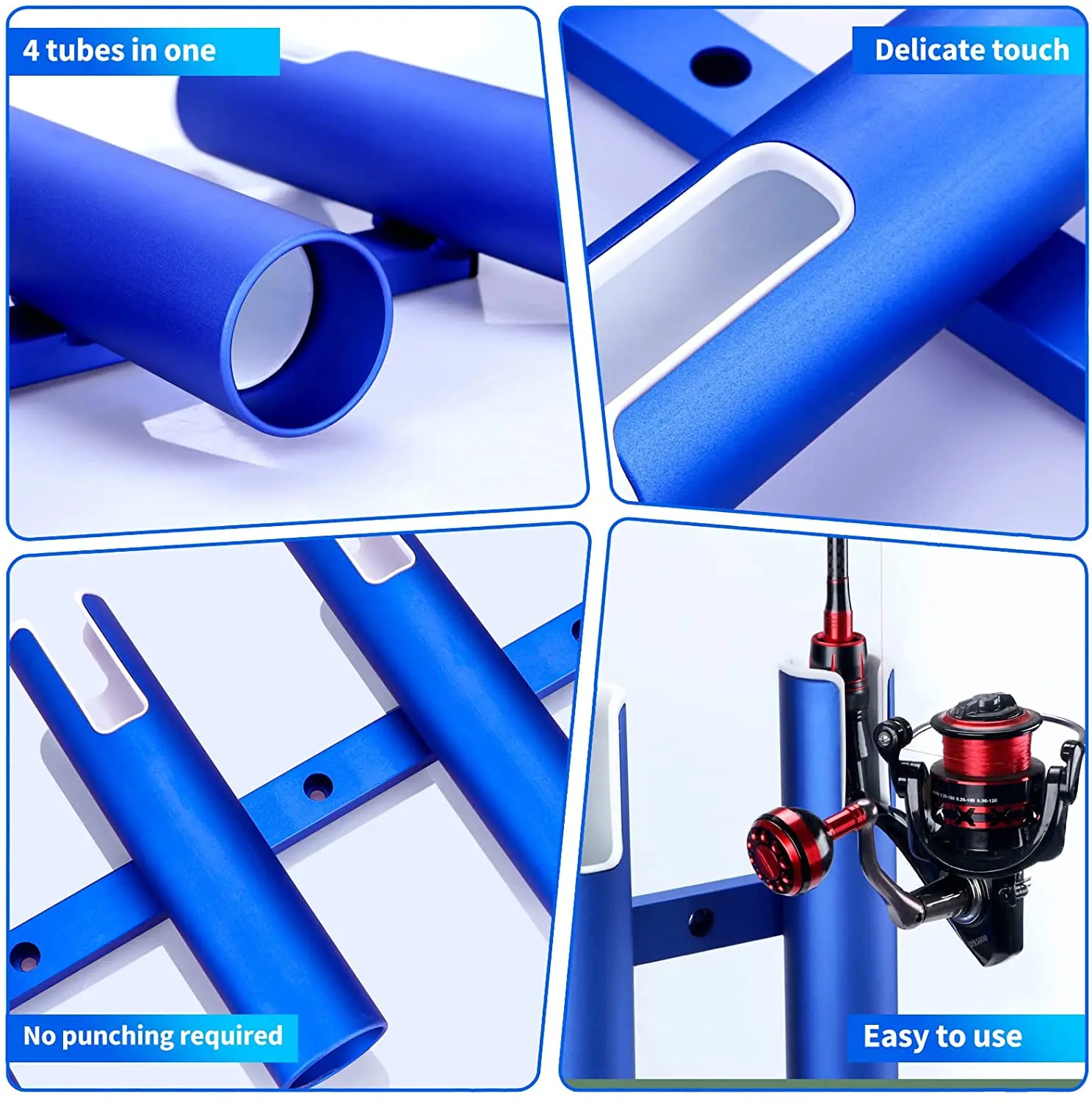 Aluminium Fishing Rod Holder,Rod Holder,Wall-Mounted Rod Rack for Marine Boat, Yacht, Camper,RV