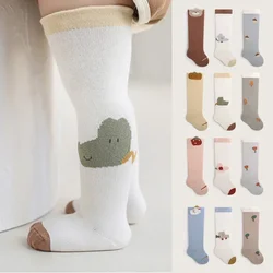 3Pairs Children Leg Warm Knee High Long Cotton Stockings Autumn Newborn Baby Korean Style Cotton Home Socks for Boys Girls