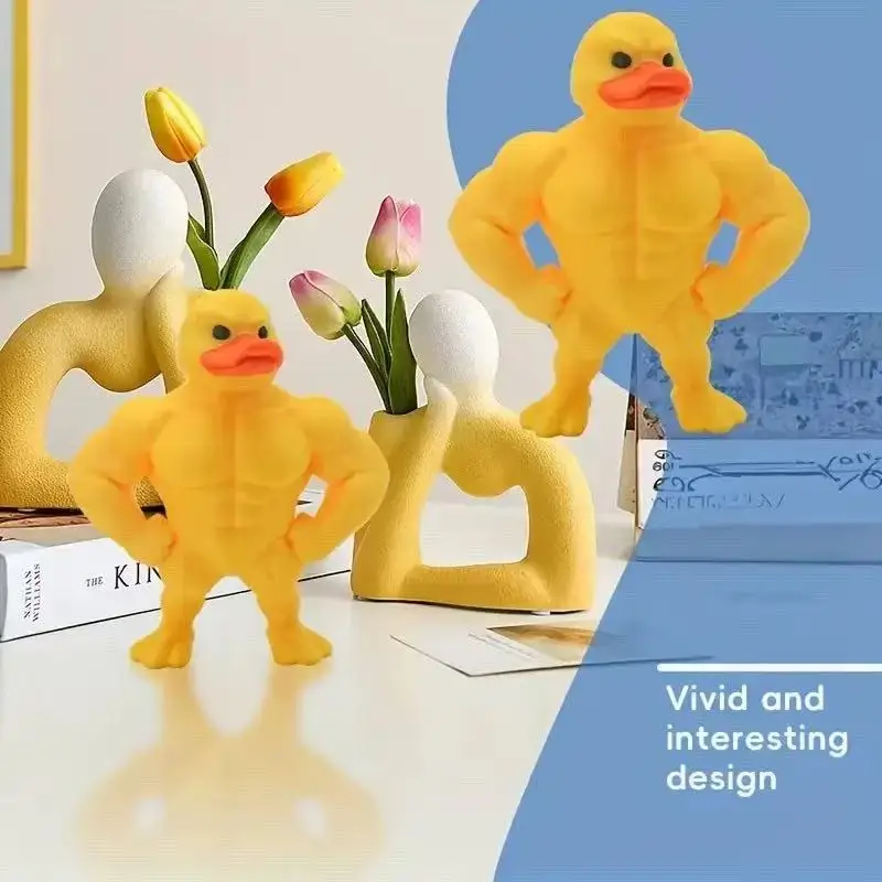 1 Fierce Fitness Duck Statue / Muscular Duck / Halloween Decoration / 3D Desktop Ornament
