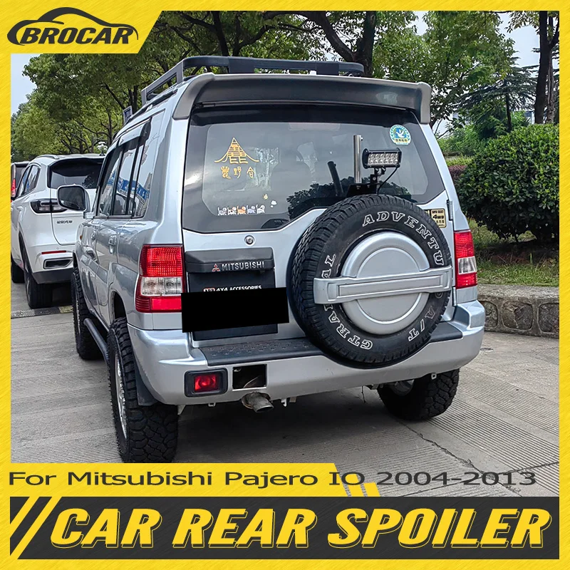 For Mitsubishi Pajero IO 2004 - 2013 ABS Plastic Car Tailgate Glossy Black Rear Spoiler Trunk Boot Wing Spoiler Special Top Wing