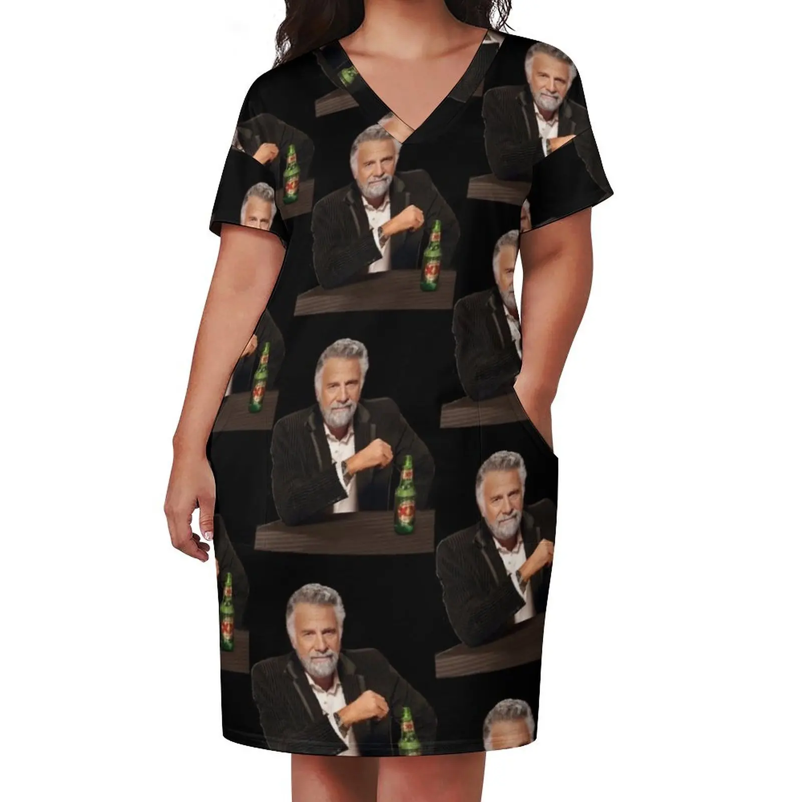 Dos Equis Man - The Most Interesting Man In The World Meme Loose Pocket Dress prom dress elegant and pretty women