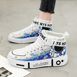 Trendy Unisex Cartoon Sport Casual Shoes High quality Women Men Lace Up Flats Shoes New Students Tennis Running Skate Sneakers