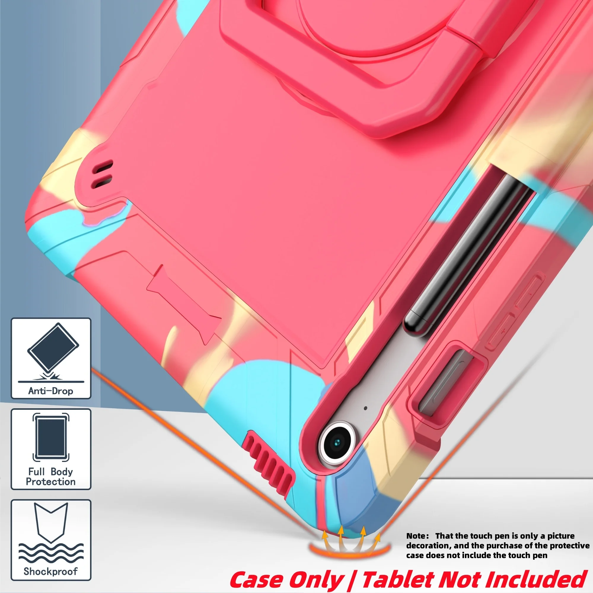 

Чехол для Galaxy Tab S10 FE plus 13.1 (SM-X620/X628B) ударопрочный, усиленный, с вращающейся на 360° подставкой, плечевым ремнем и держателем для стилуса