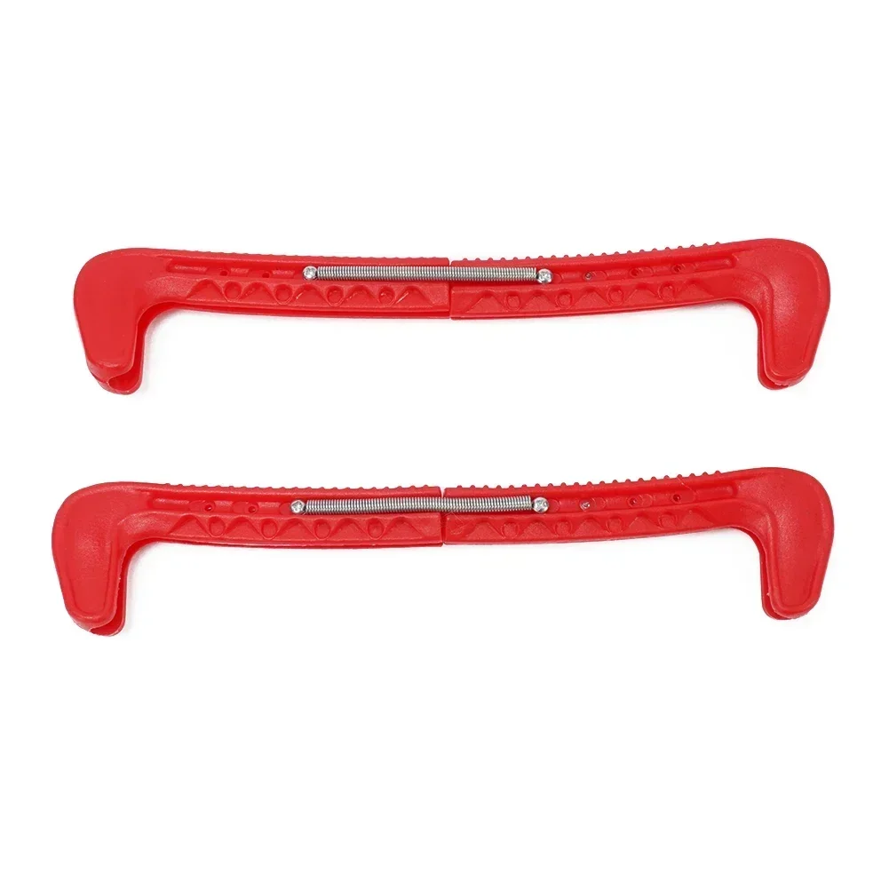 アイススケートブレードカバーアイススケートガードホッケースケート調節可能な保護プラスチック冬スケートボードアクセサリー