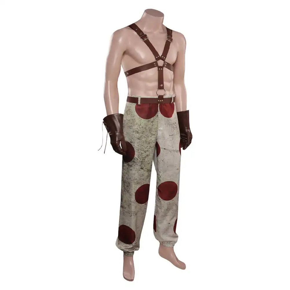 Traje de Cosplay de diente dulce de Metal trenzado para hombres adultos, trajes de Pats con cinturón, traje de Carnaval de Halloween, ropa de juego de rol