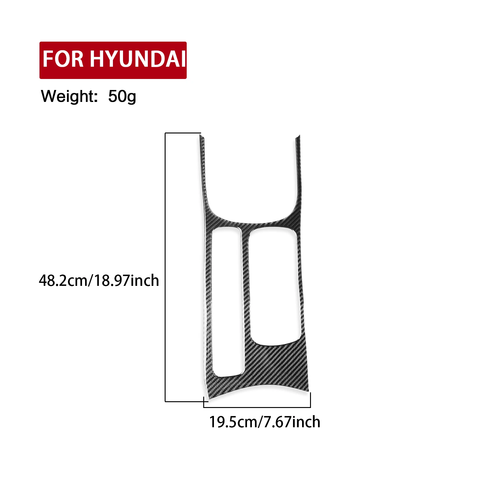 For Hyundai Kona 2018—2023 Car Accessories Carbon Fiber Center Storage Box Panel Decoration Cover Trim Sticker Modification