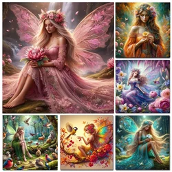 5D DIY Diamond Painting Art Butterfly Elf Fairy Girl Flower Full Diamond Mosaic Cross Stitch Kits Elf Bird Embroidery Home Decor