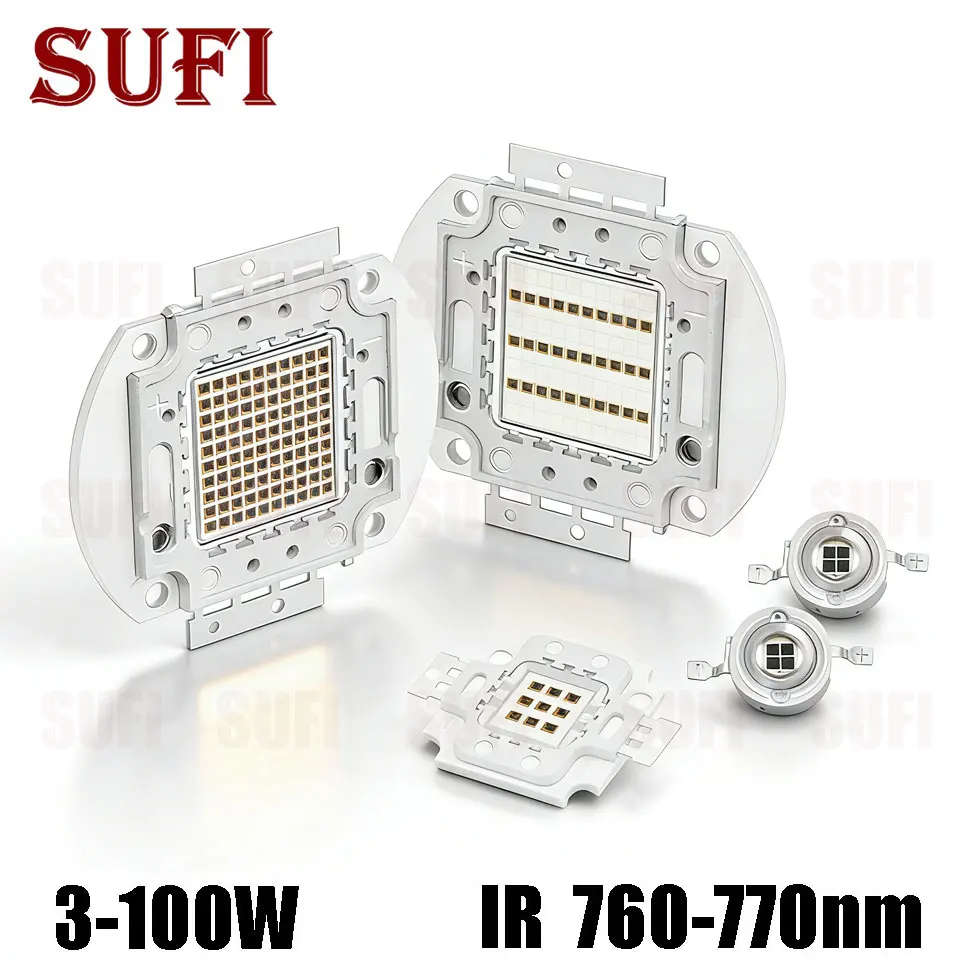 

High Power IR LED Light 760-770NM Epistar Chip 3W-100W LED Bulb for Monitoring Infrared Lamp Lighting