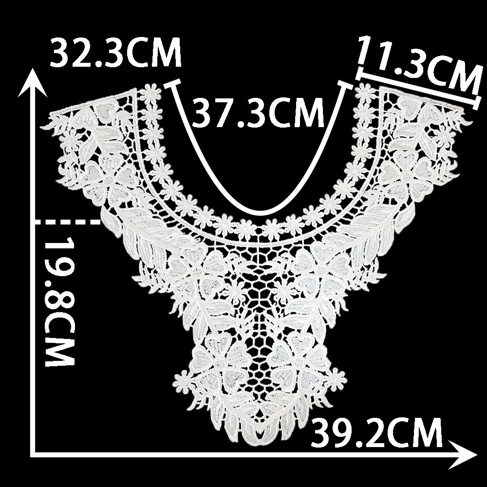 Wholesale sales of 1-10 piece of polyester embroidery black and white collar DIY sewn decorative clothing lace accessories