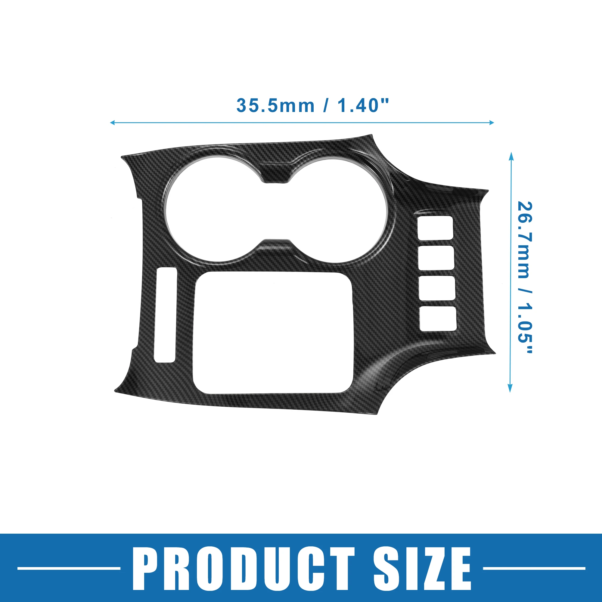 

UXCELL Car Interior Center Console Cup Holder Panel Cover Trim for Toyota Highlander 2014 2015 Black Carbon Fiber Pattern