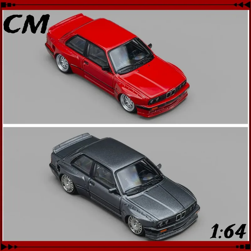 CM 1:64 BMW M3 E30 Rocket Rabbit Wide Body Modification Die-cast Alloy Car Model Desktop Ornament Collectible Souvenir.