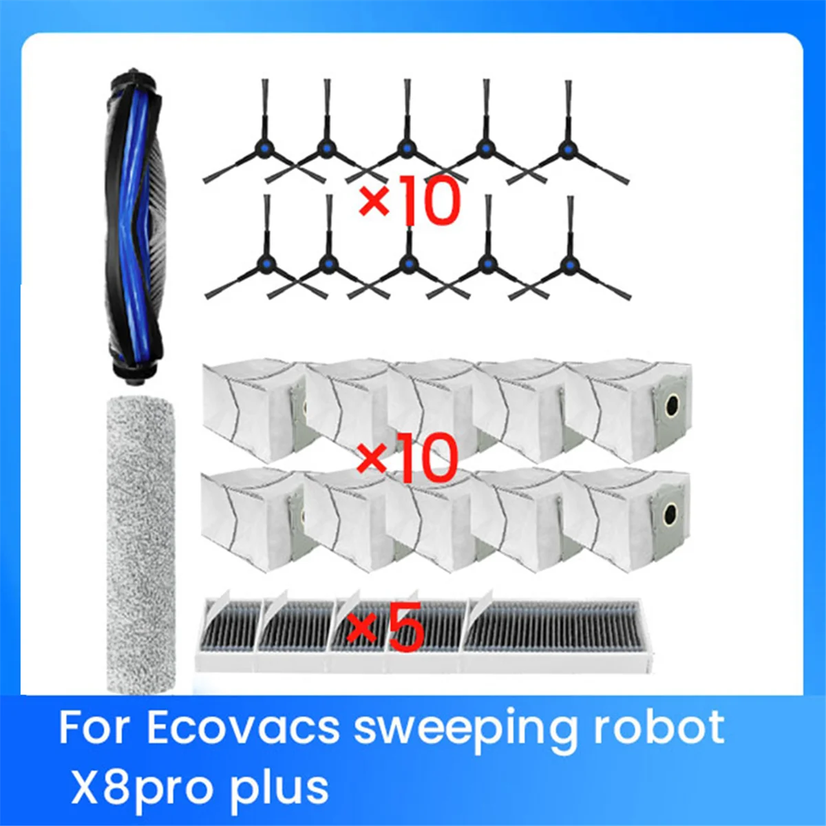 27Pcs Ultra Durable Accessories for Ecovacs Deebot X8pro Plus Sweeper AccessoriesM14K