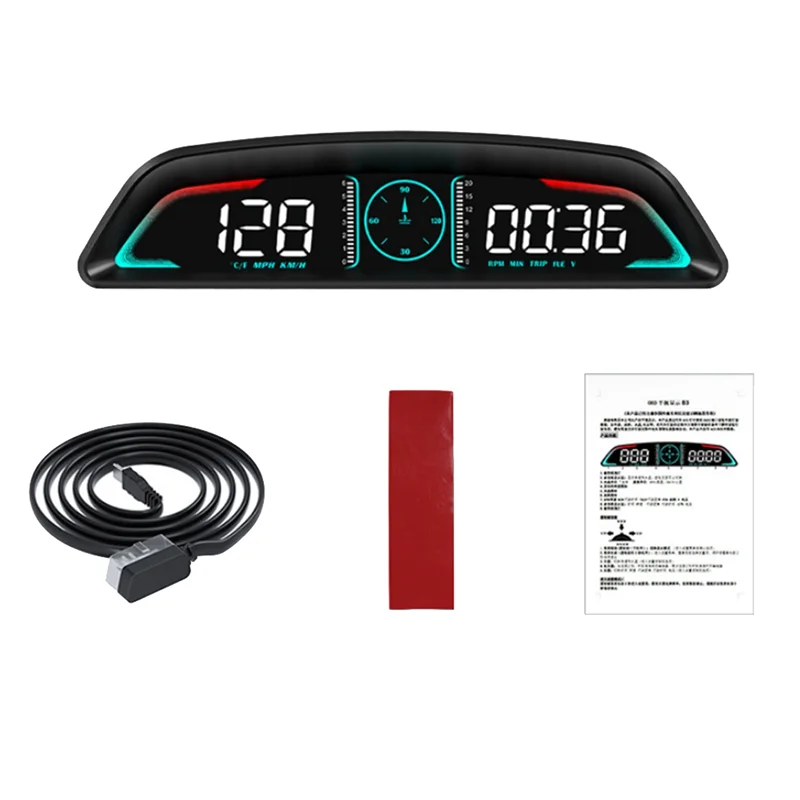

Автомобильный HD проекционный дисплей OBD2 GPS Smart HUD Автоматический цифровой спидометр Об/мин Напряжение Охранная сигнализация Дисплей-A67F