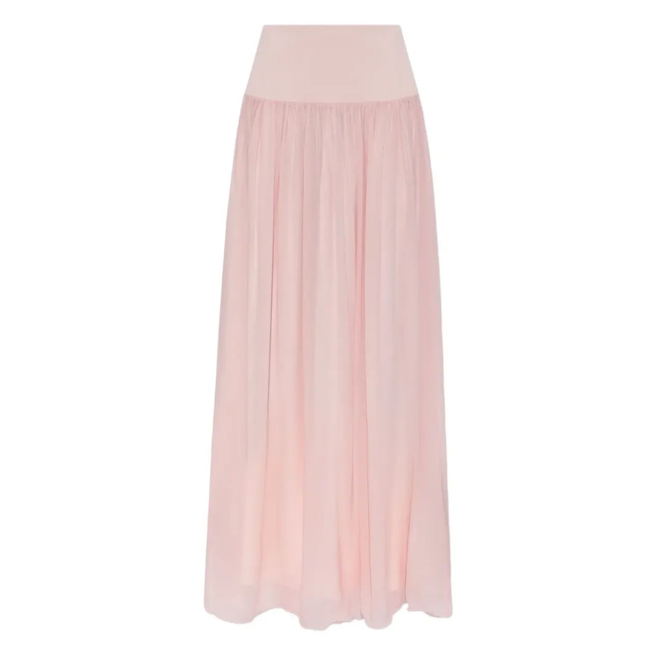 エレガントなハイウエストの流れるようなピンクのマキシスカートサマーガウン結婚式のゲストの衣装パーティー休暇ロングスカートカスタムメイドエバープリティ
