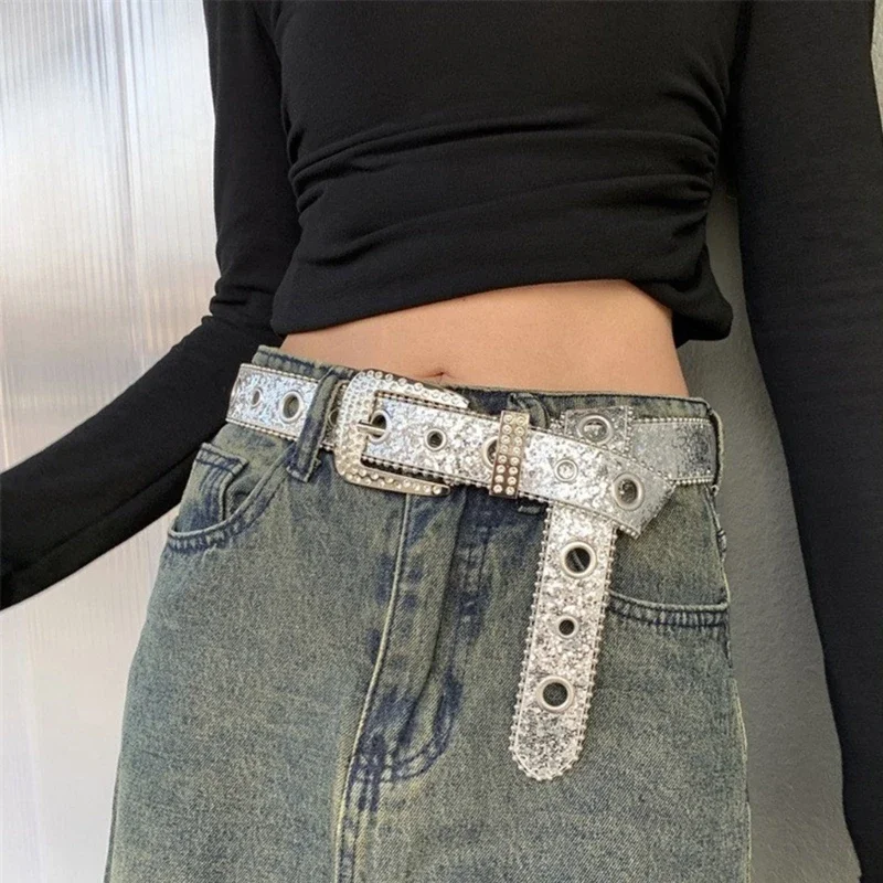 Women Cool Waist Belt Blingbling Studded Belt for Jeans Pants Wholesale