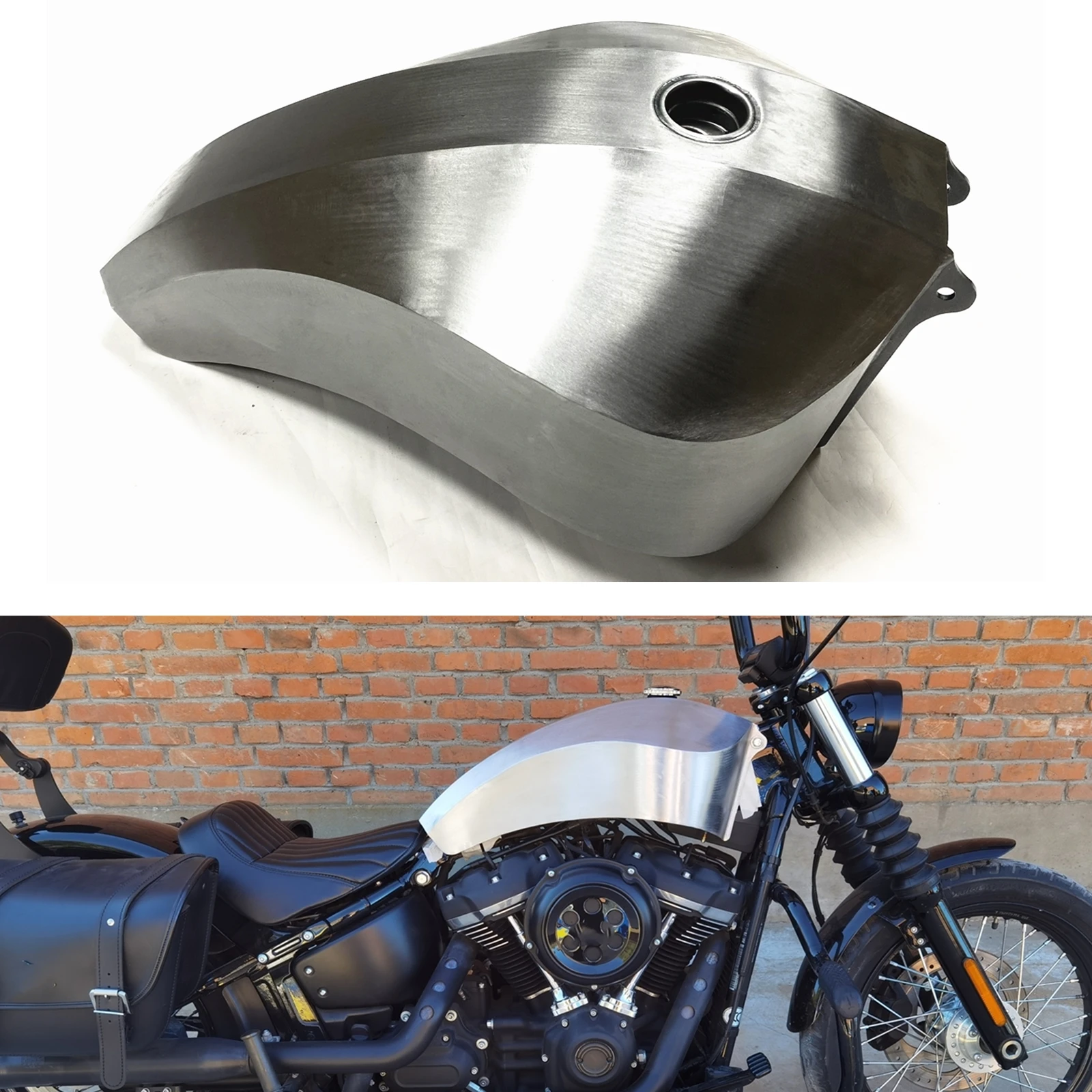 Motorcycle 20 L Petrol Fuel Gasoline Iron Tank Box Luggage For Harley Softail 2018-2023