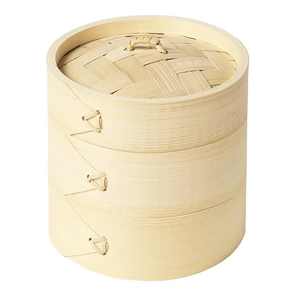 

Bamboo Steamer 3 Tier Kitchen Supplies Bun Vegetables Tray Dumpling Basket Food Round Holes Even Heating Drain Quickly