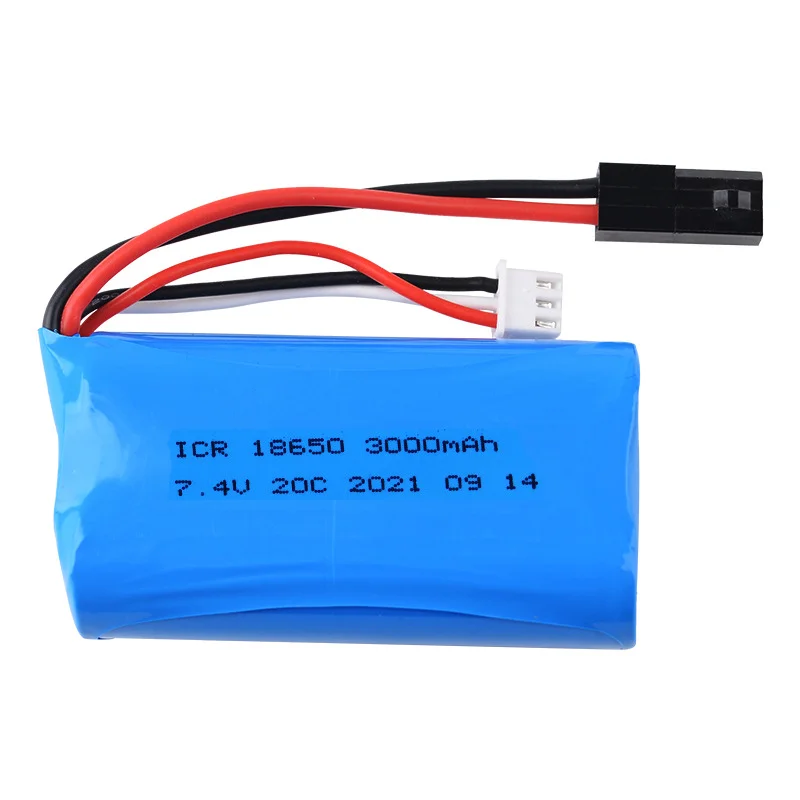 Akumulator Lipo 7.4V 3000mAh 20C do MJX T40 T40C Q46 Wltoys 10428 /12428/12423 RC Car Części zamienne 2s 7.4v 18650 Akumulator