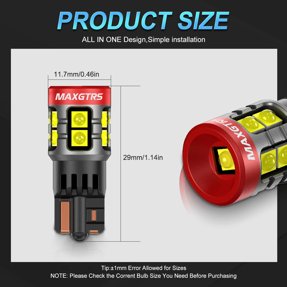 2x W5W T10 194 Canbus No Error 3030 SMD For Car Interior Parking Position Lamp Map Dome Door Trunk Glove Box Lights 6500K White
