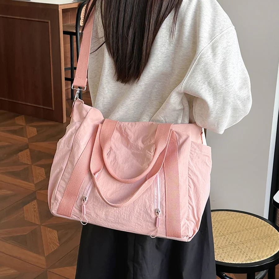 المرأة سعة كبيرة حمل حقيبة يد الإناث في الهواء الطلق السفر كيس التخزين الرياضة الصالة الرياضية تخزين حقيبة كتف حقيبة شعبية بسيطة كيس