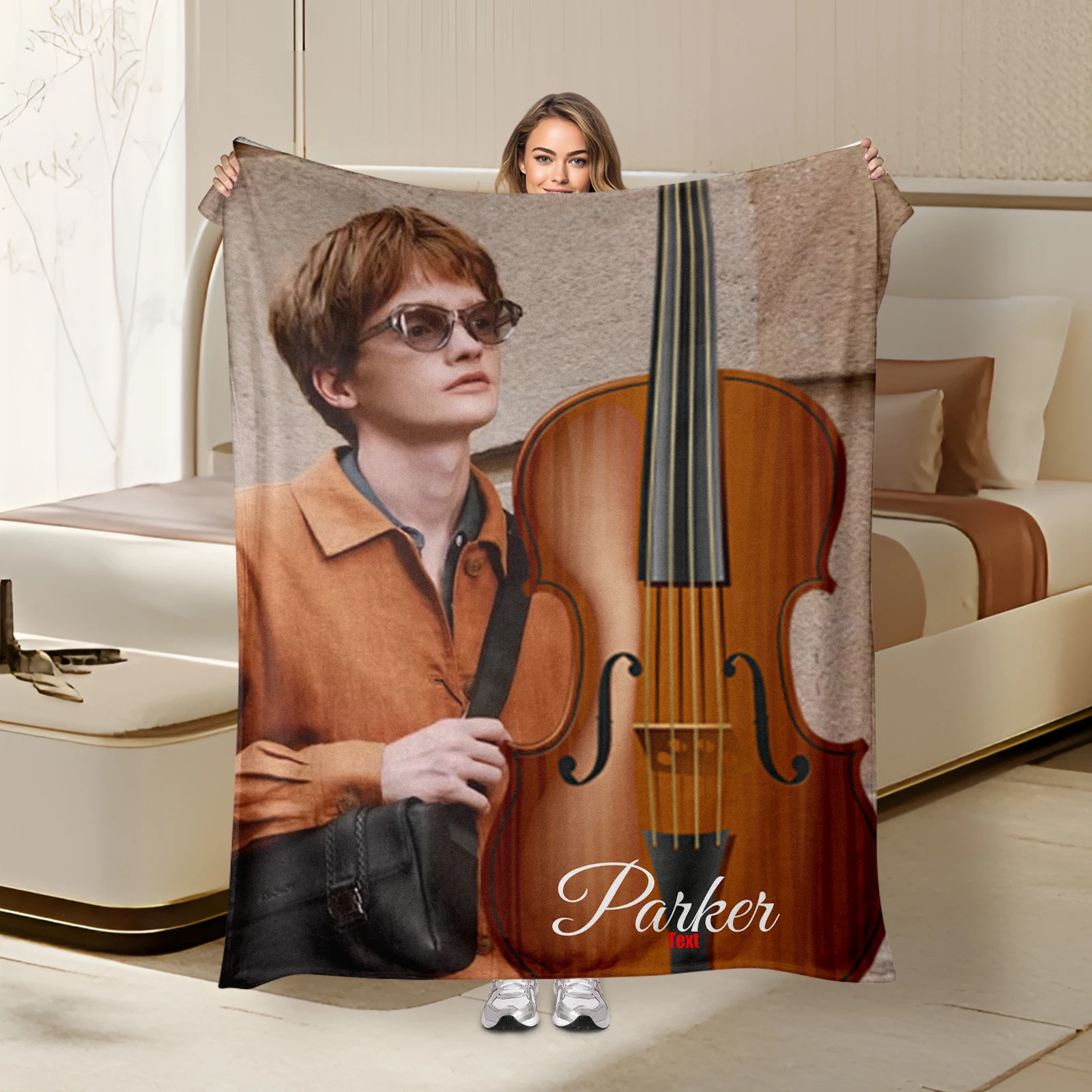 

Custom Violin-Inspired Blanket For Music Lovers Unique Home Decor Piece Featuring Artistic Instrument Design Cozy Gift