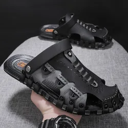 Men's Beach Sandals Summer Gladiator Outdoor Shoes Sewed Roman Men Casual Shoes Men's Slippers Flat